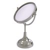 Allied Brass 8-in x 15-in Satin Nickel Double-Sided Countertop Vanity Mirror - 3X Magnification