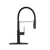 Clihome Black 1-Handle Deck Mount Pull-Down Lever Kitchen Faucet (Deck Plate Included)