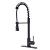 Boyel Living Matte Black 1-Handle Deck Mount Pull-Down Lever Kitchen Faucet (Deck Plate Included)