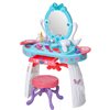 Qaba Kids Vanity Table and Stool Beauty Pretend Play Set with Mirror