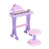 Qaba Kids Electronic Keyboard Instrument with Microphone and Stool - Pink