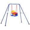Outsunny Multicolour Plastic and Metal Toddler Swing with Back Seat