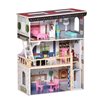Qaba Kids 3-Story Dollhouse Dreamhouse Villa for Toddler - 13-Piece