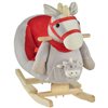 Qaba Ride-On Rocking Horse with Cradlesong for Toddler - Grey