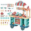 Qaba Kids Fast Food Shop Cart and Supermarket Toys - 50-Piece