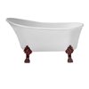 Streamline 28W x 63L Glossy White Acrylic Clawfoot Bathtub with Matte Oil Rubbed Bronze Feet and Reversible Drain