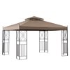 Sunjoy Kelly Khaki Steel Rectangle Semi-Permanent Gazebo with Polyester Roof (Exterior: 12-ft x 10-ft)