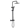CASAINC Matte Black Shower System with Adjustable Sliding Bar and Shower Head
