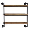Grayson Lane 7-in x 26-in Brown Metal and Wood Industrial Wall Shelves