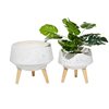 Grayson Lane 11.05-in W x 10.30-in H White Ceramic Planter - 2-Pack
