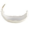 CosmoLiving by Cosmopolitan White/Gold Contemporary Resin Feather Decorative Bowl - Set of 1