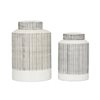 CosmoLiving by Cosmopolitan White Modern Ceramic Jar - Set of 2
