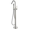 CASAINC Brushed Nickel Freestanding 1-Handle Residential Bathtub Faucet with Hand Shower