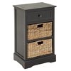 Grayson Lane 28-in x 16-in Black Wood Traditional End Table with Storage Baskets