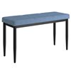 WHI 18-in x 32-in Modern Blue Linen Upholstered Bench with Metal Legs