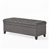 Best Selling Home Decor Juliana Modern Grey Polyester Rectangle Ottoman with Integrated Storage