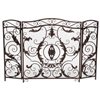Best Selling Home Decor Waterbury 2-in Gold on Black Iron 3-Panel Arched Fireplace Screen