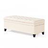 Best Selling Home Decor Juliana Modern Beige Polyester Rectangle Ottoman with Integrated Storage