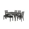 HomeTrend Nashua Grey Dining Room Set with Rectangular Table - 6-Piece