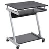 HomCom 23.5-in Black/Silver Modern/contemporary Computer Desk with Keyboard Tray and Casters