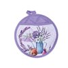 IH Casa Decor Purple and White Round Pot Holders with Pocket - Set of 4