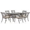 Clihome Outdoor 7-piece Off-white Aluminium Frame Dining Patio Set with Off-white Cushions Included