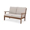 Trex Outdoor Furniture Yacht Club Outdoor Loveseat with Dune Burlap Acrylic Cushions and Tree House HDPE Frame