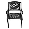 Oakland Living Metal Stationary Traditional Patio Dining Chair in Black