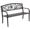 Outsunny Brown 50-in W x 33.5-in H Cast Iron Garden Bench