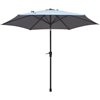 ProYard Decor 9-ft Grey Market Patio Umbrella with Push-Button