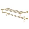 Allied Brass Carolina Crystal Unlacquered Brass 36-in Wall Mount Towel Rack with Double Towel Bar