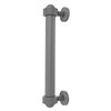 Allied Brass Matte Grey 8-in Door Pull with Grooved Accents