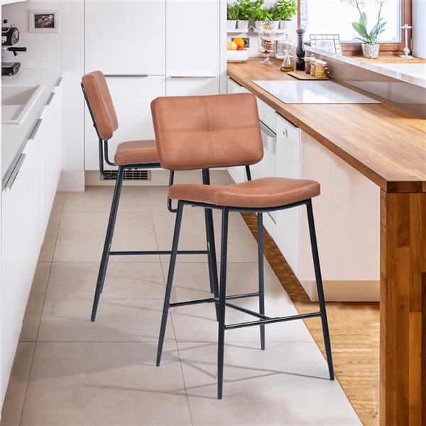 Furniturer Independence Vintage Brown, What Height Bar Stools For 35 Inch Countertop