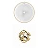 American Imaginations White 15.25-in Round Bathroom Undermount Sink with Gold Hardware