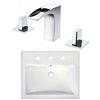 American Imaginations White Rectangular 20.75-in Bathroom Vessel Sink - Chrome Hardware (8-in centerset)