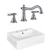 American Imaginations White 20.25-in Rectangular Bathroom Wall-mount Sink - Chrome Hardware Included