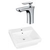 American Imaginations White 20.5-in Rectangular Vessel Sink with Chrome Hardware