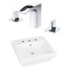 American Imaginations 20.5-in White Rectangular Bathroom Vessel Sink and Hardware in Chrome