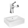 American Imaginations Rectangular 20.25-in White Bathroom Wall-mount Sink with Chrome Hardware
