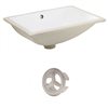 American Imaginations White Rectangular 20.75-in Bathroom Undermount Sink with Nickel Hardware