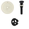 American Imaginations Biscuit 16-in Round Bathroom Undermount Sink with Black Hardware - Drain included