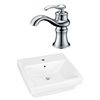American Imaginations Rectangular 19-in White Bathroom Vessel Sink and Chrome Hardware