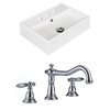 American Imaginations White Rectangular Ceramic Vessel Bathroom Sink - Faucet and Overflow Drain Included (13.75-in x 19.75-in)