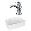 American Imaginations White Rectangular Ceramic Vessel Bathroom Sink - Faucet Included (13-in x 17.25-in)