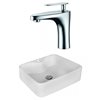 American Imaginations Rectangular White Ceramic Vessel Bathroom Sink with Faucet (14.75-in x 18.75-in)