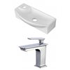 American Imaginations White Ceramic Rectangular Wall-Mount Bathroom Sink - Faucet Included (8.75-in x 17.75-in)