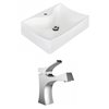 American Imaginations White Rectangular Ceramic Wall-Mount Bathroom Sink with Faucet (15.75-in x 21.5-in)