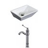 American Imaginations Emily White Rectangular Ceramic Vessel Bathroom Sink - Faucet Included (9-in x 12-in)