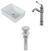 American Imaginations White Ceramic Vessel Rectangular Bathroom Sink - Faucet and Drain Included (14.75-in x 18.75-in)