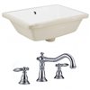 American Imaginations 18.25-in W x 13.5-in L Undermount White Glaze Rectangular Bathroom Sink with Faucet and Overflow Drain